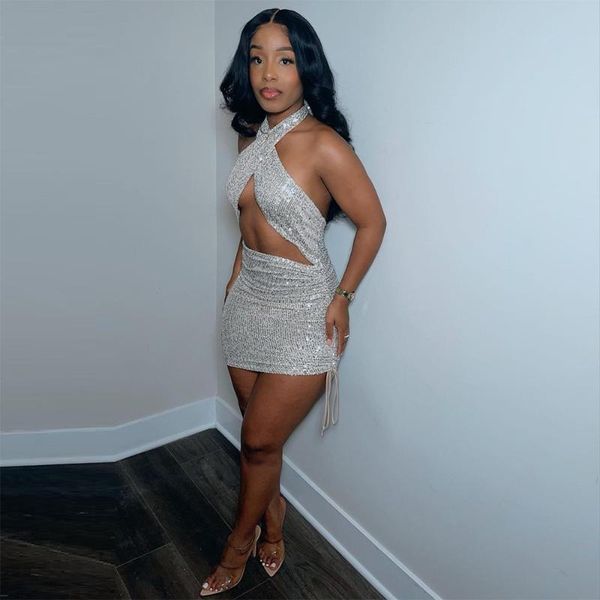 casual dresses women sheath high waist halter cross sequined bandage hollow-out drawstring tight bodycon party short mini dress, Black;gray
casual dresses women sheath high waist halter cross sequined bandage hollow-out drawstring tight bodycon party short mini dress, Black;gray