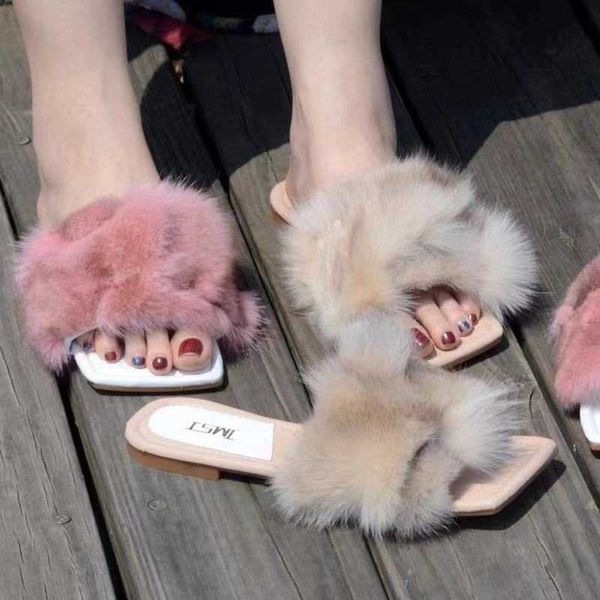european station, summer 2021 100% real fox sandals square-headed hair slippers fashionable and anti-skid women's shoes y0804, Black
european station, summer 2021 100% real fox sandals square-headed hair slippers fashionable and anti-skid women's shoes y0804, Black