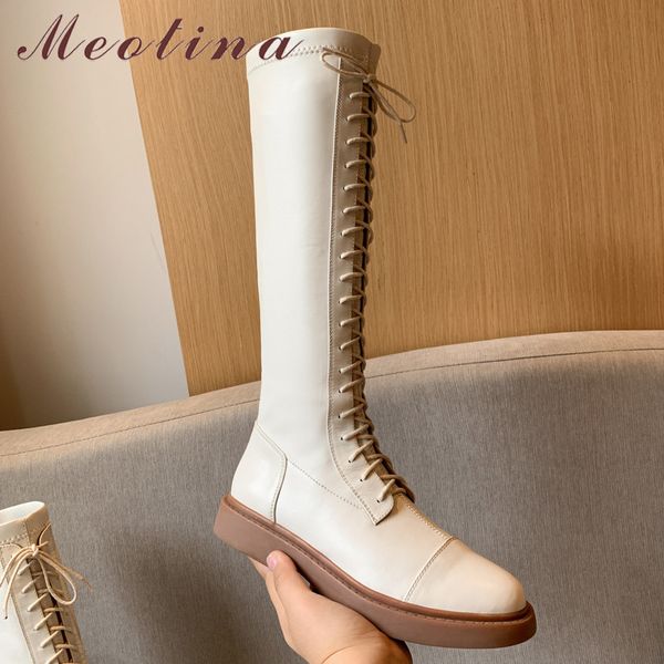 winter long boots women natural genuine leather flat knee high lace up round toe shoes female autumn size 39 210517, Black
winter long boots women natural genuine leather flat knee high lace up round toe shoes female autumn size 39 210517, Black