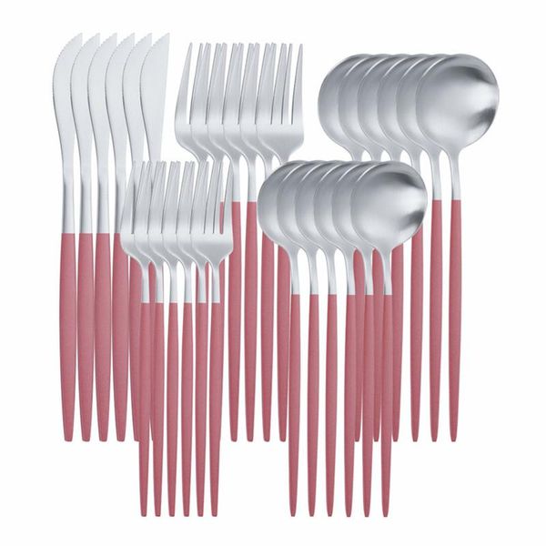 dinnerware sets 30pcs spoon stainless steel cutlery set knifes forks spoons pink silver home kitchen tableware eco friendly
dinnerware sets 30pcs spoon stainless steel cutlery set knifes forks spoons pink silver home kitchen tableware eco friendly