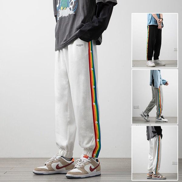 men's pants kemoy 2021 casual men loose fashion side rainbow sports trousers male harajuku jogger chic man streetwear, Black
men's pants kemoy 2021 casual men loose fashion side rainbow sports trousers male harajuku jogger chic man streetwear, Black