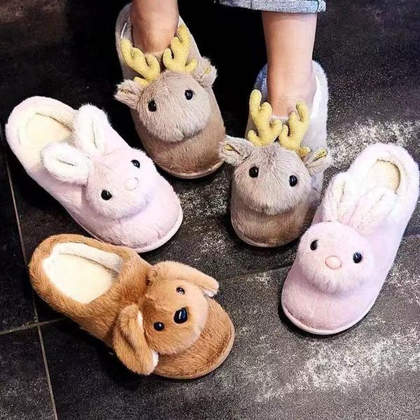 slippers promotion animals cute beautiful home slipper house shoes women, Black