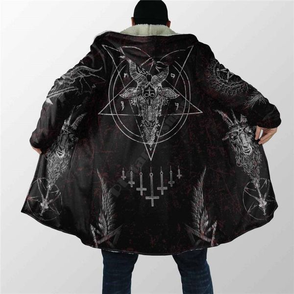 men's wool & blends winter men for women satanic dream coat cloak 3d printed fleece wind breaker warm hood, Black
men's wool & blends winter men for women satanic dream coat cloak 3d printed fleece wind breaker warm hood, Black