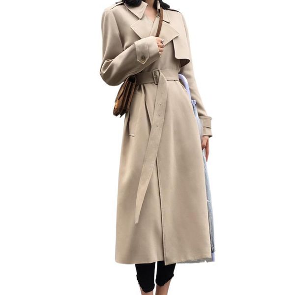 women's trench coats spring female coat high street women clothes 2021 loose outerwear woman worker streetwear long windbreaker with be, Tan;black
women's trench coats spring female coat high street women clothes 2021 loose outerwear woman worker streetwear long windbreaker with be, Tan;black
