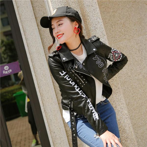 women's leather & faux word print fashion women smooth motorcycle jackets ladies long sleeve autumn winter biker streetwear black coat
women's leather & faux word print fashion women smooth motorcycle jackets ladies long sleeve autumn winter biker streetwear black coat
