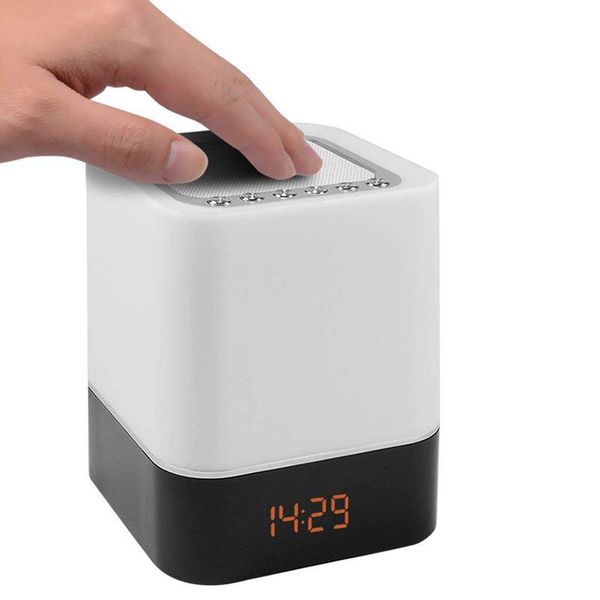 touch-control bedside lamp with wireless bluetooth speaker, table alarm clock changing led night light, radio mp3 portable speakers
touch-control bedside lamp with wireless bluetooth speaker, table alarm clock changing led night light, radio mp3 portable speakers