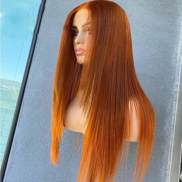 24inch silky straight preplucked remy orange ginger color 13x4 lace front wig with baby hair human for women can permed wigs, Black;brown
24inch silky straight preplucked remy orange ginger color 13x4 lace front wig with baby hair human for women can permed wigs, Black;brown