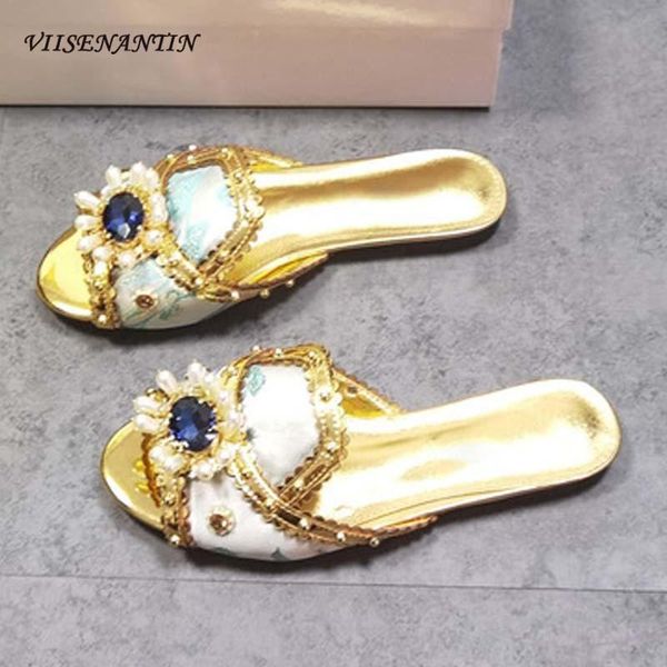 slippers open-toe printed diamond casual and comfortable flat-bottomed large size sandals shining gems flowers one-step beach, Black 
slippers open-toe printed diamond casual and comfortable flat-bottomed large size sandals shining gems flowers one-step beach, Black