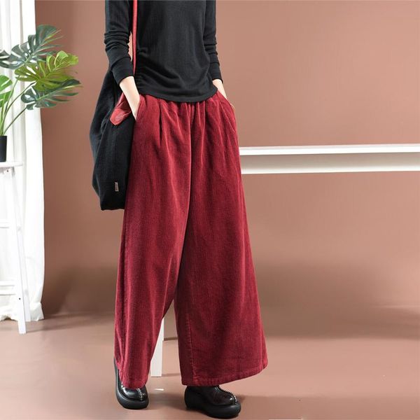 women's pants & capris autumn winter women large size elastic waist casual corduroy trousers 2021 ladies retro loose pocket all-match, Black;white
women's pants & capris autumn winter women large size elastic waist casual corduroy trousers 2021 ladies retro loose pocket all-match, Black;white
