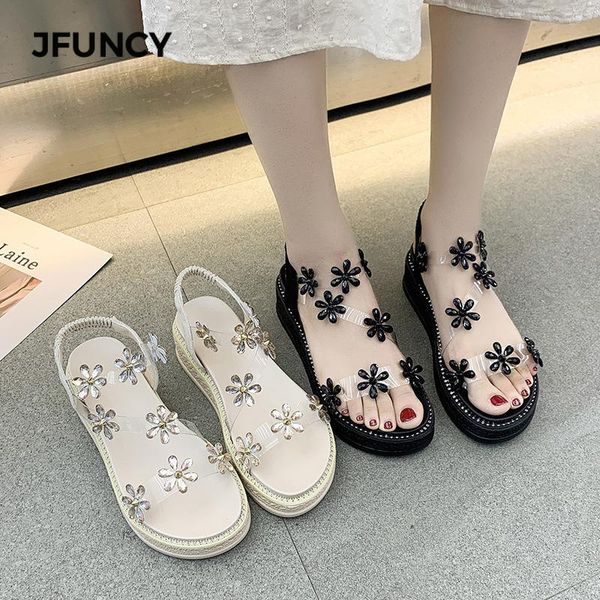 sandals jfuncy summer women transparent flowers thick bottom female shoes retro rome shoe fashion personality women's sandal, Black
sandals jfuncy summer women transparent flowers thick bottom female shoes retro rome shoe fashion personality women's sandal, Black