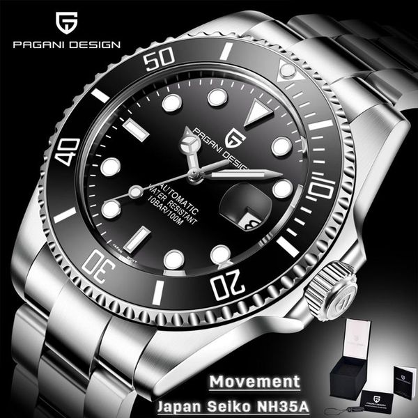 wristwatches pagani design 2021 business mechanical ceramic bezel watch men nh35a 100m waterproof luminous men's watches luxury reloj, Slivery;brown
wristwatches pagani design 2021 business mechanical ceramic bezel watch men nh35a 100m waterproof luminous men's watches luxury reloj, Slivery;brown