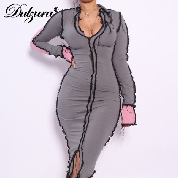 patchwork women long sleeve midi dress v neck slit bodycon party club 2021 autumn winter slim fashionhigh quality, Black;gray
patchwork women long sleeve midi dress v neck slit bodycon party club 2021 autumn winter slim fashionhigh quality, Black;gray