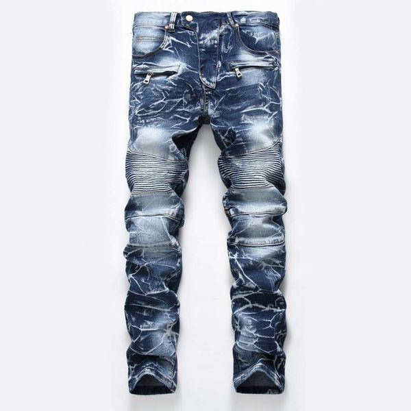 human brand new fashion slim jeans skinny moto biker casual straight motorcycle men destroyed denim broek, Blue
human brand new fashion slim jeans skinny moto biker casual straight motorcycle men destroyed denim broek, Blue