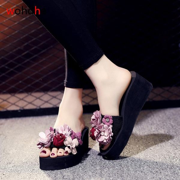 slippers wohdhe pearl flower non-slip women summer high heels 3/6cm wedges sandals platform shales beach beauty flip flops, Black
slippers wohdhe pearl flower non-slip women summer high heels 3/6cm wedges sandals platform shales beach beauty flip flops, Black