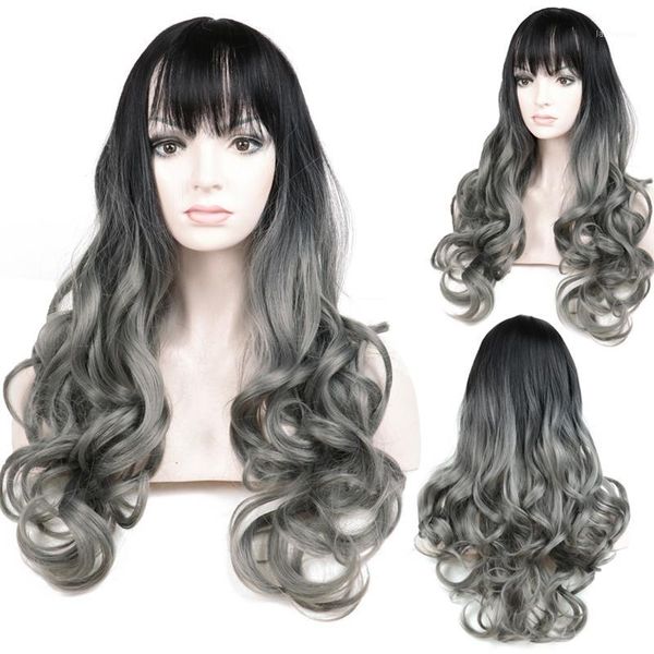 70cm synthetic wavy wig for women ombre black gray heat resistant high temperature fiber long cosplay sx2991
70cm synthetic wavy wig for women ombre black gray heat resistant high temperature fiber long cosplay sx2991