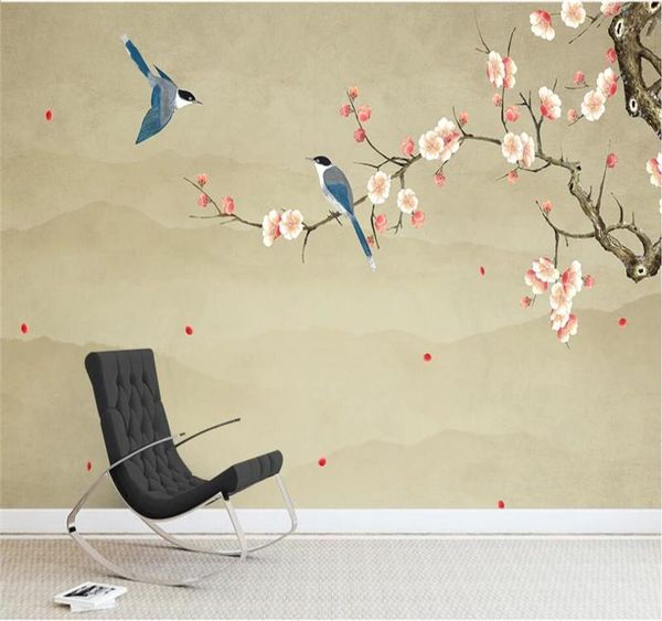 large custom home decoration wallpaper mural hand-painted flowers and birds plum blossom landscape background wall covering wallpapers
large custom home decoration wallpaper mural hand-painted flowers and birds plum blossom landscape background wall covering wallpapers