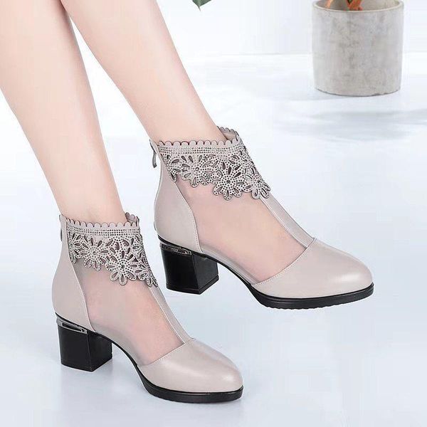 sandals fashion mesh leather shoes woman high heel 2021 breathable cool boots summer women, Black
sandals fashion mesh leather shoes woman high heel 2021 breathable cool boots summer women, Black