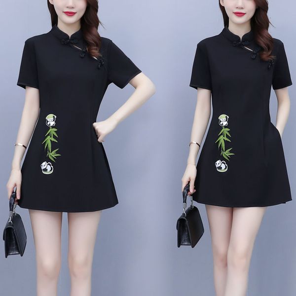 luxury casual dresses summer large size fat mm shorts set women's foreign style age reduction belly covering small man improved cheongs, Black;gray
luxury casual dresses summer large size fat mm shorts set women's foreign style age reduction belly covering small man improved cheongs, Black;gray