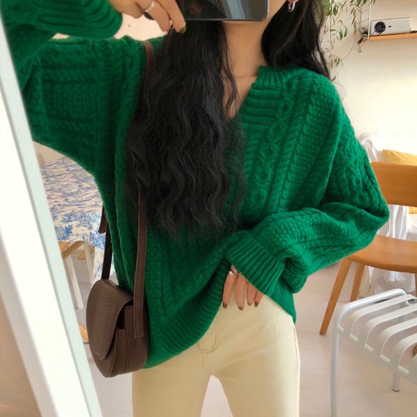 sweater women spring autumn v-neck twisted office lady pullovers loose knitted sweaters pull femme 6 colors 210421, White;black
sweater women spring autumn v-neck twisted office lady pullovers loose knitted sweaters pull femme 6 colors 210421, White;black