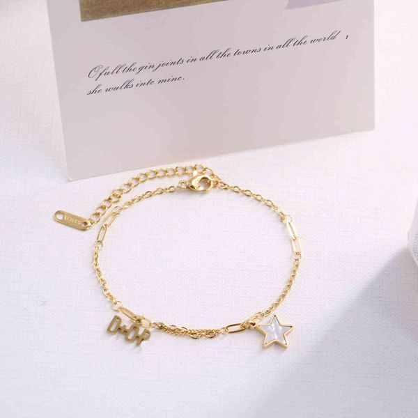 2021 new jewelry chen decoration titanium steel version letter white fritillaria star irregular chain splicing bracelet aging celebrity, Black
2021 new jewelry chen decoration titanium steel version letter white fritillaria star irregular chain splicing bracelet aging celebrity, Black