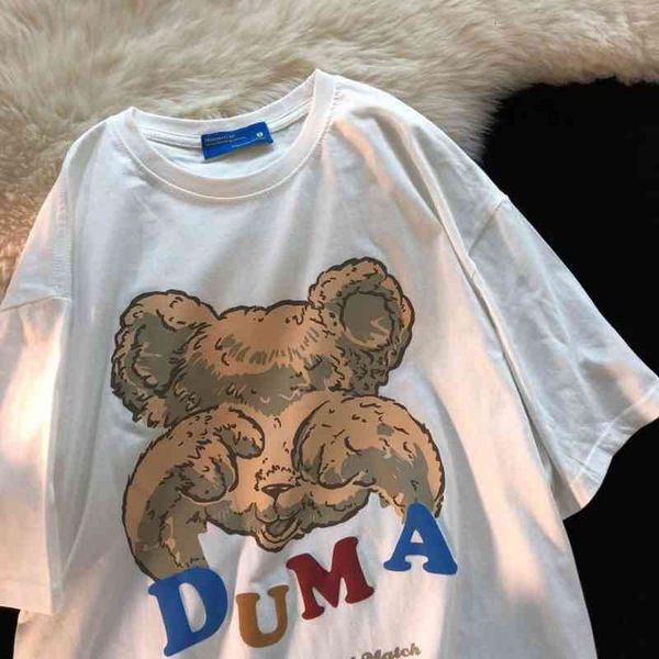 women's t-shirt gothic punk streetwear bear printed t women spring short sleeve cute cartoon loose oversized tshirt harajuku t, White
women's t-shirt gothic punk streetwear bear printed t women spring short sleeve cute cartoon loose oversized tshirt harajuku t, White