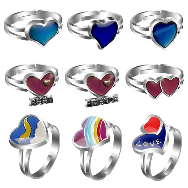 new popular handmade adjustable friends mood heart ring emotion feeling color change jewelry wholesale for gift, Silver
new popular handmade adjustable friends mood heart ring emotion feeling color change jewelry wholesale for gift, Silver