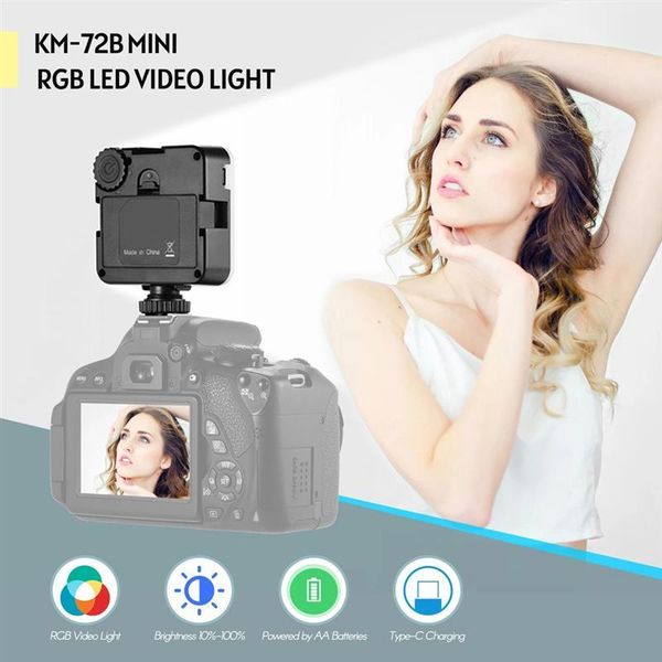 km-72b mini led video light adjustable modes rgb color camera portable pography lighting for canon/for sony cameas cell phone mounts & holde
km-72b mini led video light adjustable modes rgb color camera portable pography lighting for canon/for sony cameas cell phone mounts & holde