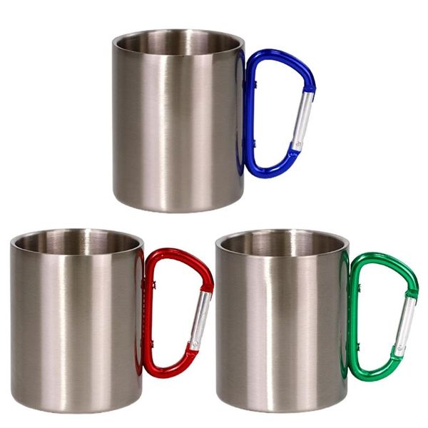 mugs 300ml diy stainless steel travel mug with carabiner handle cup for outdoor sport w89b
mugs 300ml diy stainless steel travel mug with carabiner handle cup for outdoor sport w89b
