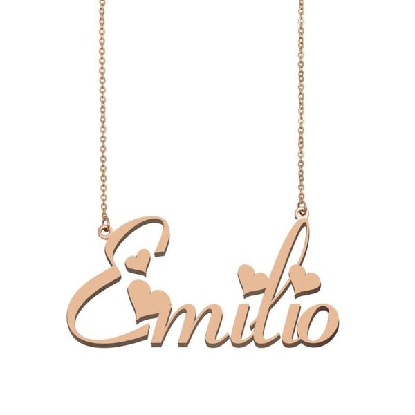 pendant necklaces emilio name necklace , custom for women girls friends birthday wedding christmas mother days gift, Silver
pendant necklaces emilio name necklace , custom for women girls friends birthday wedding christmas mother days gift, Silver