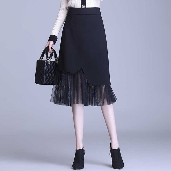 plus size women's spring and autumn professional female skirts high waist mesh mid-length skirt office 210527, Black
plus size women's spring and autumn professional female skirts high waist mesh mid-length skirt office 210527, Black