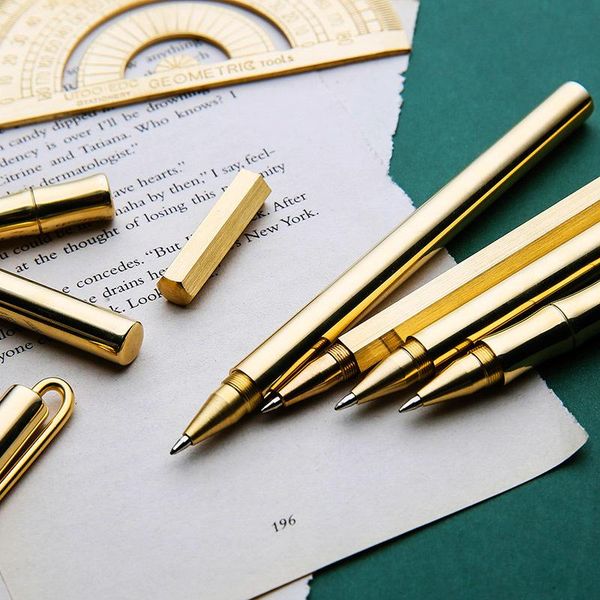 high grade gel pen precious metal brass ballpoint with clip office school stationery writing supplies pens
high grade gel pen precious metal brass ballpoint with clip office school stationery writing supplies pens