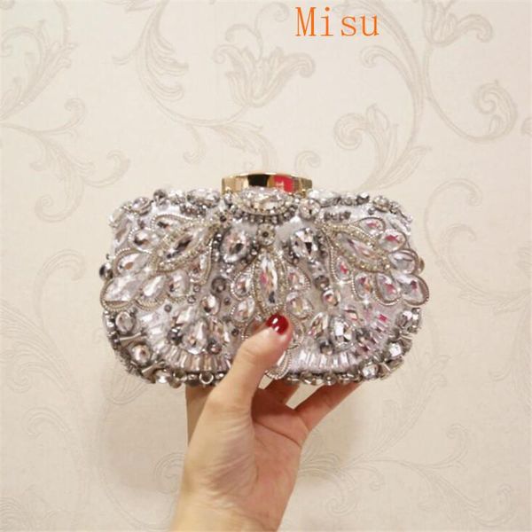 women beads clutch bags luxury diamond banquet purse for ladies drop mn1275 evening