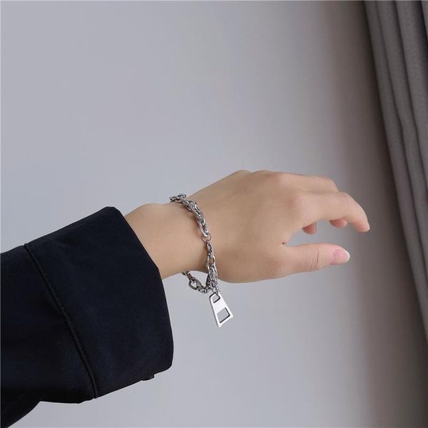 link, chain vintage double silver color steel titanium thick charm bracelets for women hip hop punk zipper head geometric jewelry 2021, Black
link, chain vintage double silver color steel titanium thick charm bracelets for women hip hop punk zipper head geometric jewelry 2021, Black