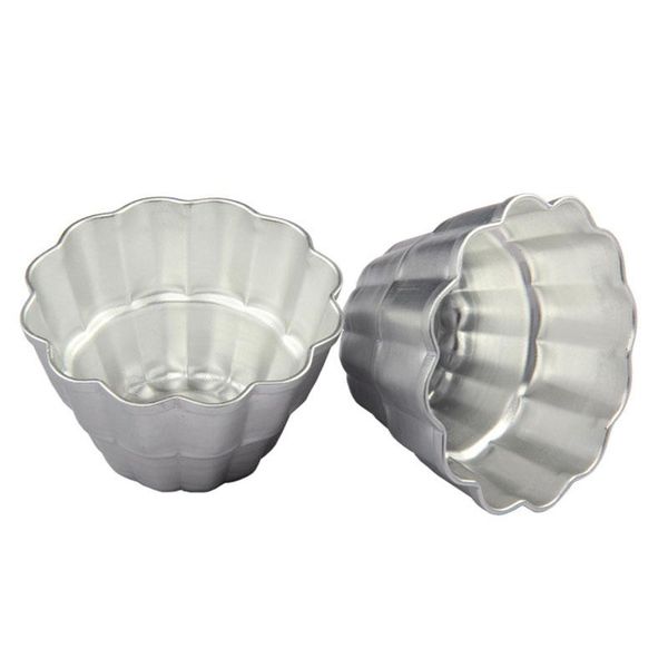 baking moulds 5pcs/10pcs small chrysanthemum aluminum cake mold pudding and chocolate bakeware chiffon mini mould tools p10078