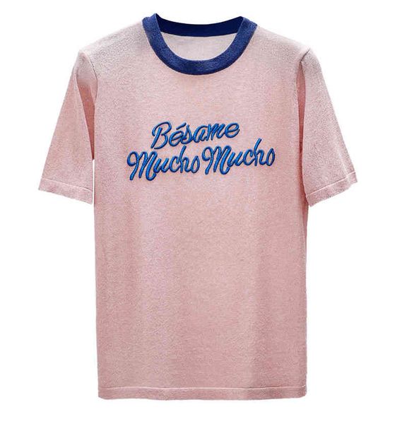 women's t-shirt slim summer embroidery letter pattern women o-neck short sleeve ckhs, White
women's t-shirt slim summer embroidery letter pattern women o-neck short sleeve ckhs, White