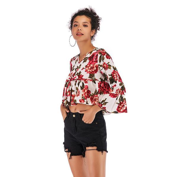 european and american stations spring strapless floral short bottoming chiffon shirt long-sleeved bow blouse women ethnic clothing, Red
european and american stations spring strapless floral short bottoming chiffon shirt long-sleeved bow blouse women ethnic clothing, Red