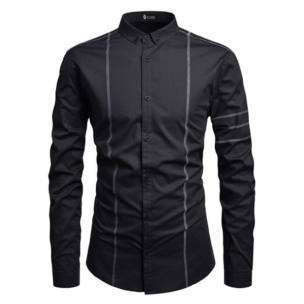 men's casual shirts designers for man slim lapel neck long sleeve solid color fashion single breasted homme tq9q, White;black
men's casual shirts designers for man slim lapel neck long sleeve solid color fashion single breasted homme tq9q, White;black