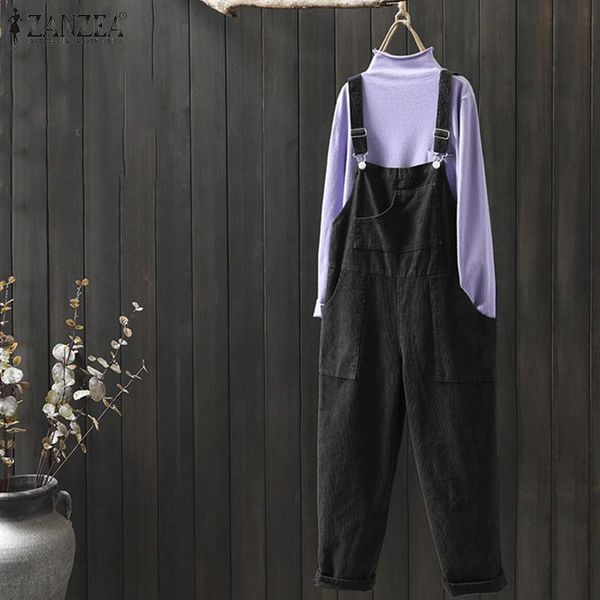 women's jumpsuits & rompers zanzea overalls womens corduroy loose dungarees bib pants casual solid wide leg jumpsuit combinaison femme, Black;white
women's jumpsuits & rompers zanzea overalls womens corduroy loose dungarees bib pants casual solid wide leg jumpsuit combinaison femme, Black;white