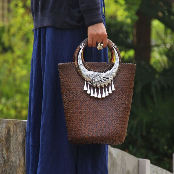 bag bamboo straw woven brown stuff sackstotes ethnic embroidery rattan holiday travel women's portable bucket
bag bamboo straw woven brown stuff sackstotes ethnic embroidery rattan holiday travel women's portable bucket