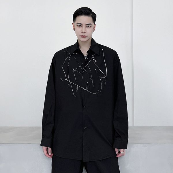 iefb men's wear black spring design graffiti splash ink personality niche loose long-sleeved shirts male 9y3280 210524, White;black
iefb men's wear black spring design graffiti splash ink personality niche loose long-sleeved shirts male 9y3280 210524, White;black