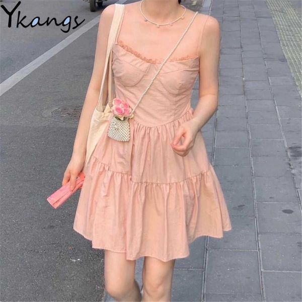vintage strap dress summer french sweet dresses korean elegant ins super fairy thin student girl mini dress streetwear 210619, Black;gray
vintage strap dress summer french sweet dresses korean elegant ins super fairy thin student girl mini dress streetwear 210619, Black;gray