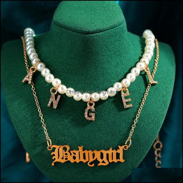 pendant necklaces & pendants jewelry crystal angel letter pearl chain choker necklace for women mtilayer metal babygirl statement drop deliv, Silver
pendant necklaces & pendants jewelry crystal angel letter pearl chain choker necklace for women mtilayer metal babygirl statement drop deliv, Silver