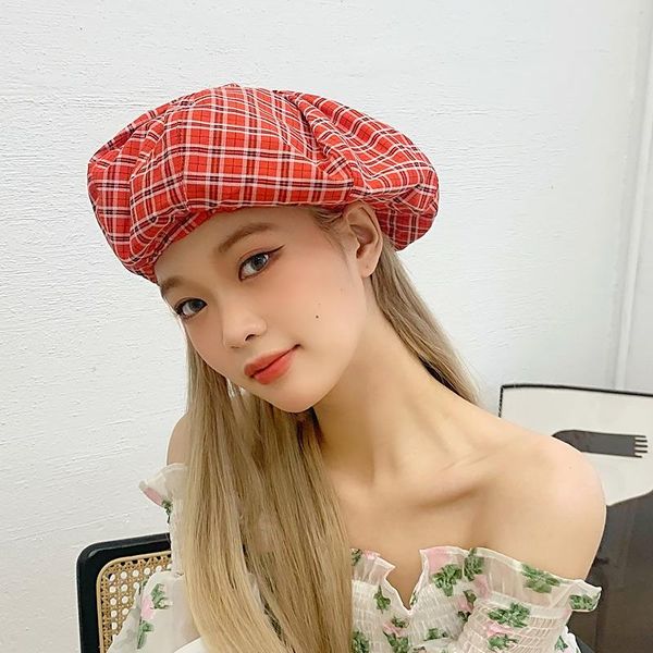 berets women's beret summer cotton red plaid fashion big cloud hat elegant shopping outdoor trendy lady caps elastic band, Blue;gray
berets women's beret summer cotton red plaid fashion big cloud hat elegant shopping outdoor trendy lady caps elastic band, Blue;gray