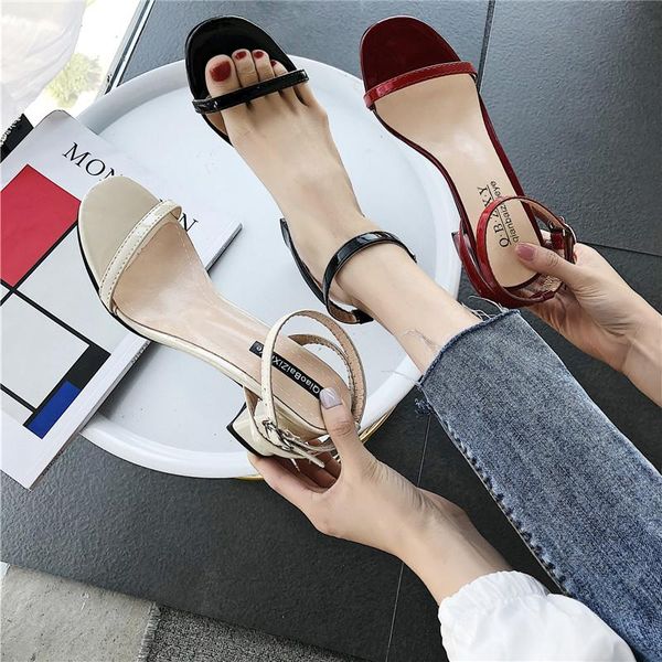summer thick with a word buckle open toe sandals non-slip breathable high heels women, Black
summer thick with a word buckle open toe sandals non-slip breathable high heels women, Black