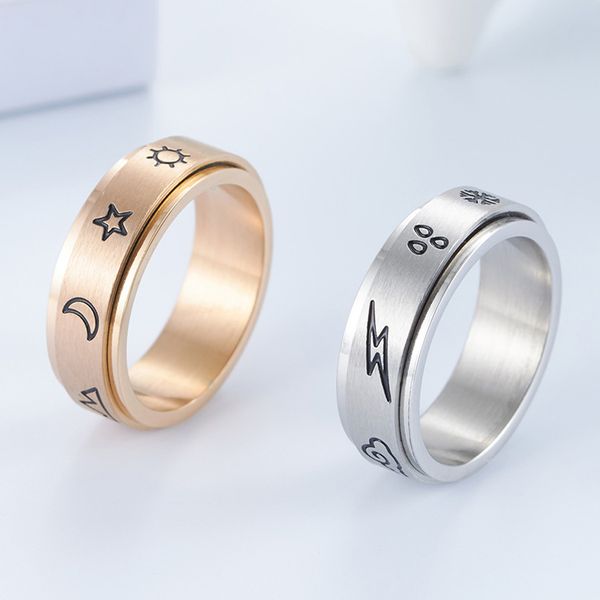 18k titanium steel sun moon and stars men's band rings platinum fashion wedding anniversary european american style jewelry not fade, Silver
18k titanium steel sun moon and stars men's band rings platinum fashion wedding anniversary european american style jewelry not fade, Silver