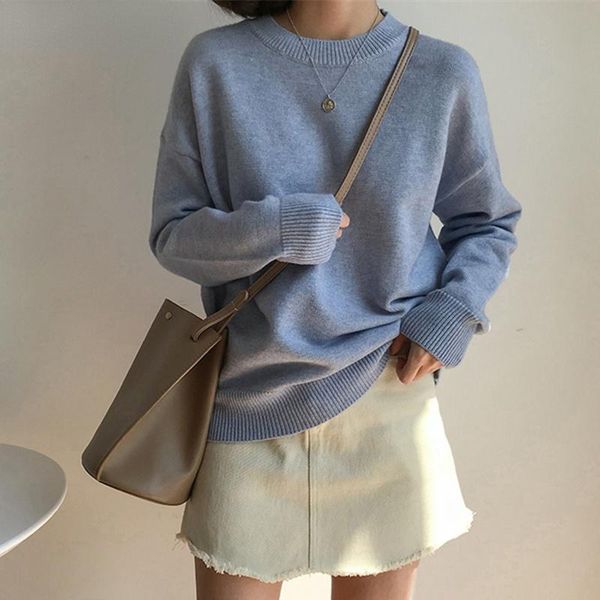 women's sweaters basic o-neck knitted jumper for women sweater casual loose long sleeve winter female pullover streetwear, White;black
women's sweaters basic o-neck knitted jumper for women sweater casual loose long sleeve winter female pullover streetwear, White;black