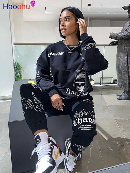haoohu letter print loose 2 two piece set women outfit streetwear tracksuit sweatshirt +joggers pants matching 210930, White
haoohu letter print loose 2 two piece set women outfit streetwear tracksuit sweatshirt +joggers pants matching 210930, White