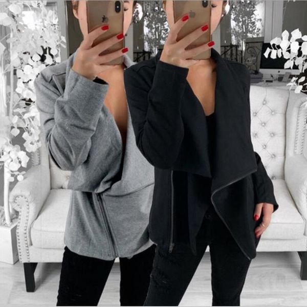 women's hoodies & sweatshirts oblique zipper sweater autumn/winter 2021 jacket, Black
women's hoodies & sweatshirts oblique zipper sweater autumn/winter 2021 jacket, Black