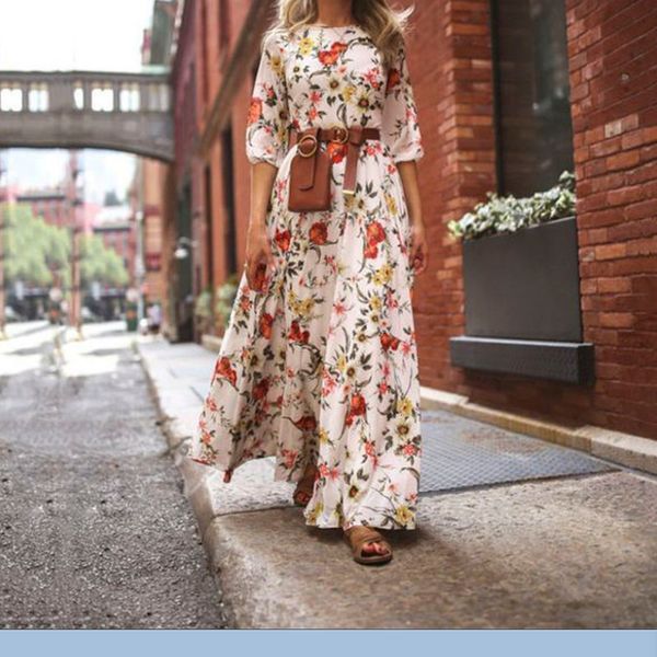 new elegant womens fashion half sleeve printed floral long evening party formal dress, Black;gray
new elegant womens fashion half sleeve printed floral long evening party formal dress, Black;gray