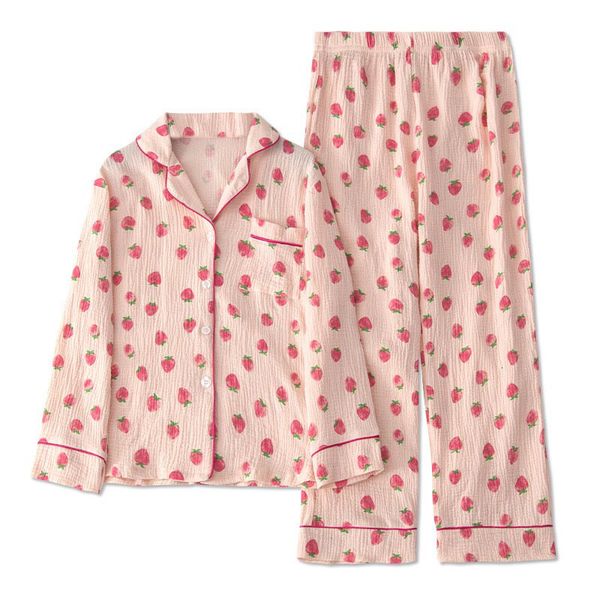 women's sleepwear autumn and winter new ladies cute cartoon strawberry printed girls sweet 100% gzuze cotton homewear women casual, Black;red
women's sleepwear autumn and winter new ladies cute cartoon strawberry printed girls sweet 100% gzuze cotton homewear women casual, Black;red